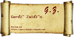 Gerő Zalán névjegykártya